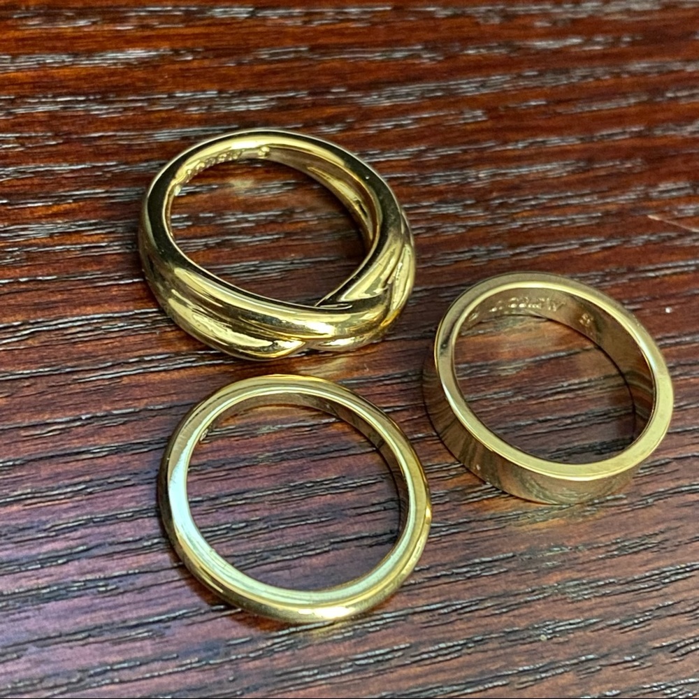 J. CREW Stackable Ring Set Gold Plated AU151 Size 5